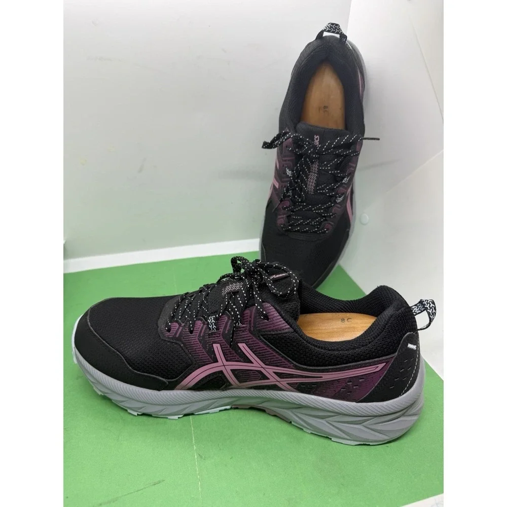 Asics Gel-Venture 9 Womens Size 12 Black Purple Trail Running Shoes 1012B313